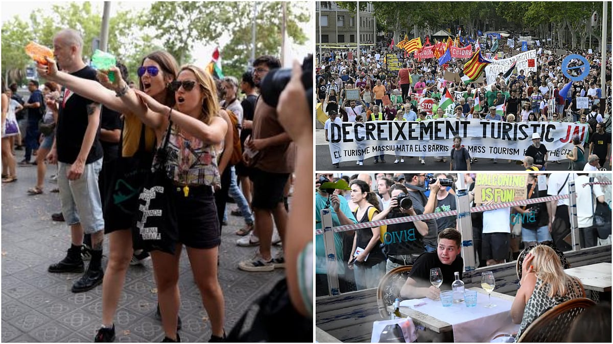 From Hotel Bans To Squirting Water Gun: Here's Why Barcelona Is Protesting Against Tourism - | Photo: AP 